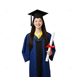 真实数字人毕业典礼学生手持证书设计素材