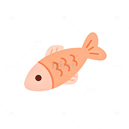 扁平风卡通小鱼插画设计素材