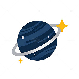 卡通风行星星球环星矢量设计素材