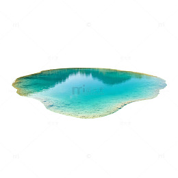水彩风湖面倒影自然风景设计素材