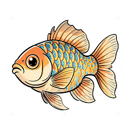 卡通风格锦鲤鱼插画设计素材