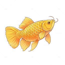 卡通风格金鱼手绘插画设计
