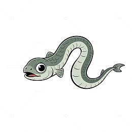 卡通风格海蛇动物矢量插画素材