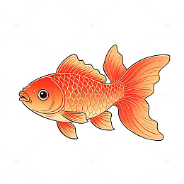 卡通风格素材金鱼插画设计