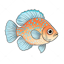 热带鱼插画卡通风格素材设计