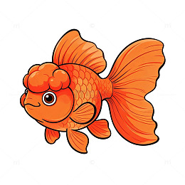 卡通风格金鱼可爱手绘插画设计素材