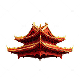 国风古建筑飞檐屋顶设计素材