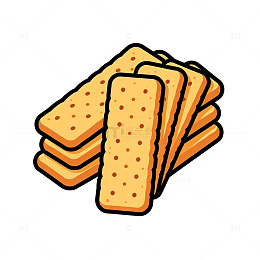 卡通风格饼干堆叠插画设计素材