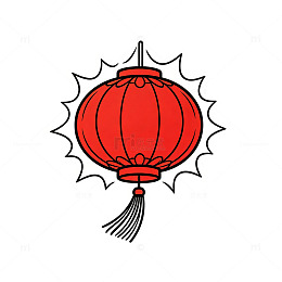 线条风传统灯笼矢量设计素材