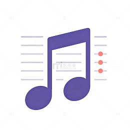 扁平风音乐符号音符设计素材
