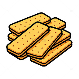 卡通风格饼干堆叠插画设计免抠食品