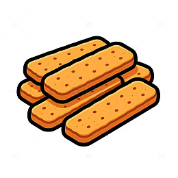 扁平风饼干堆叠卡通插画设计素材