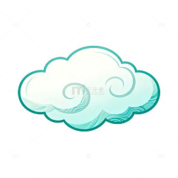 卡通风格蓝色祥云矢量设计素材