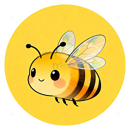 卡通风可爱小蜜蜂插画设计素材