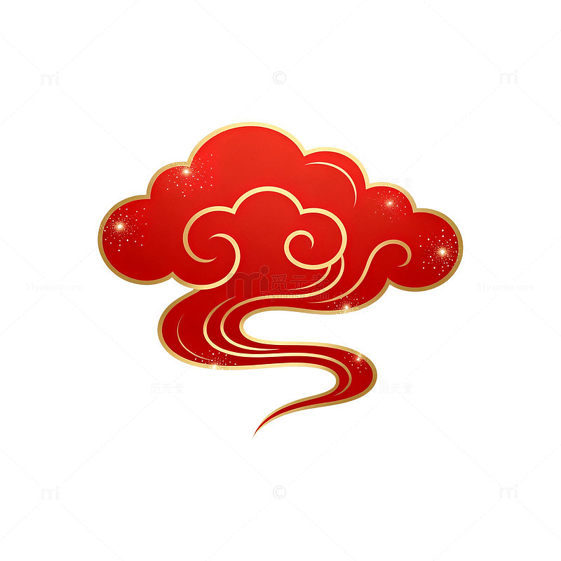 国风红色祥云图案设计素材