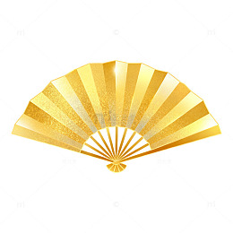 金色扇形传统折扇矢量设计素材