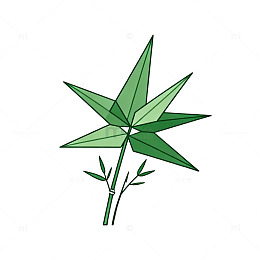 几何风竹叶植物矢量设计素材