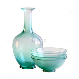 极简风玻璃器皿静物素材