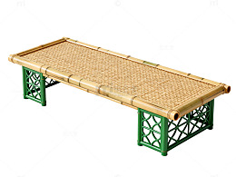 3D渲染竹编长凳模型设计素材