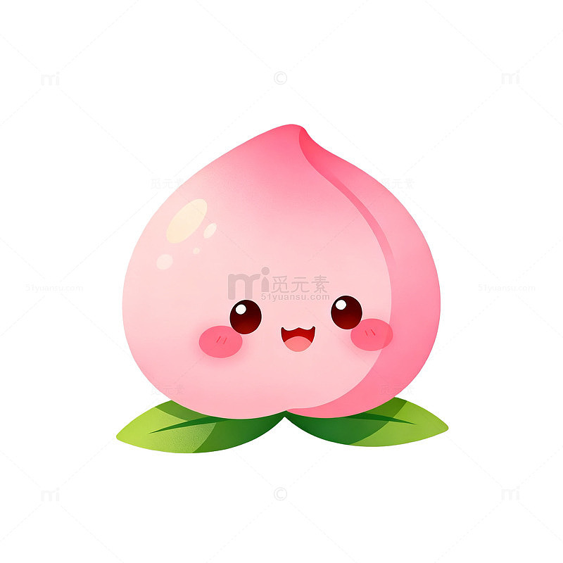 卡通风格可爱桃子表情设计素材