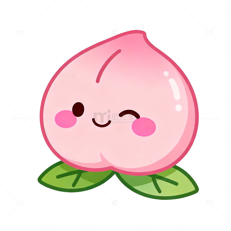 卡通风可爱桃子表情设计素材