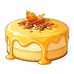 卡通风格蜂蜜蛋糕插画设计素材