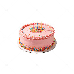 简约风生日蛋糕粉色奶油设计素材