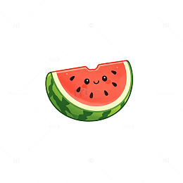 卡通风格可爱西瓜切片插画素材