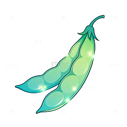 卡通风格豌豆荚插画设计素材