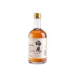 极简风梅见酒瓶包装设计素材