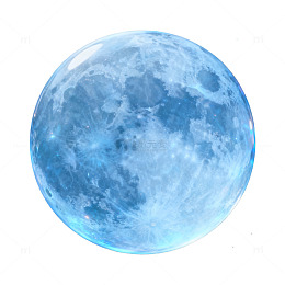 科幻风蓝色满月星空插画设计素材