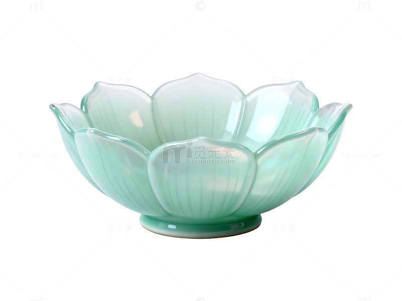 简约风青瓷莲花碗设计素材