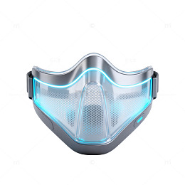 未来科技感智能口罩3D渲染设计素材
