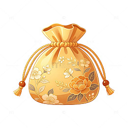 手绘花卉布袋设计素材