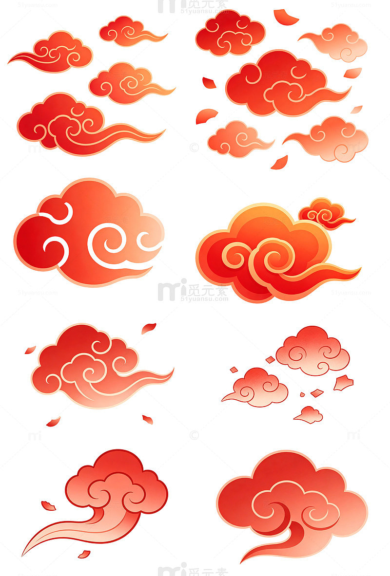 迷你祥云碎块朱砂红浅