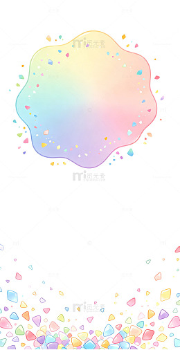 红蓝渐变悬浮元素点缀