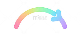 渐变风彩虹箭头矢量设计素材