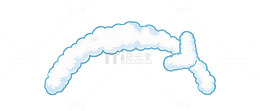 卡通风格云朵线条插画设计素材