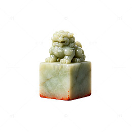 玉雕风格瑞兽印章设计素材