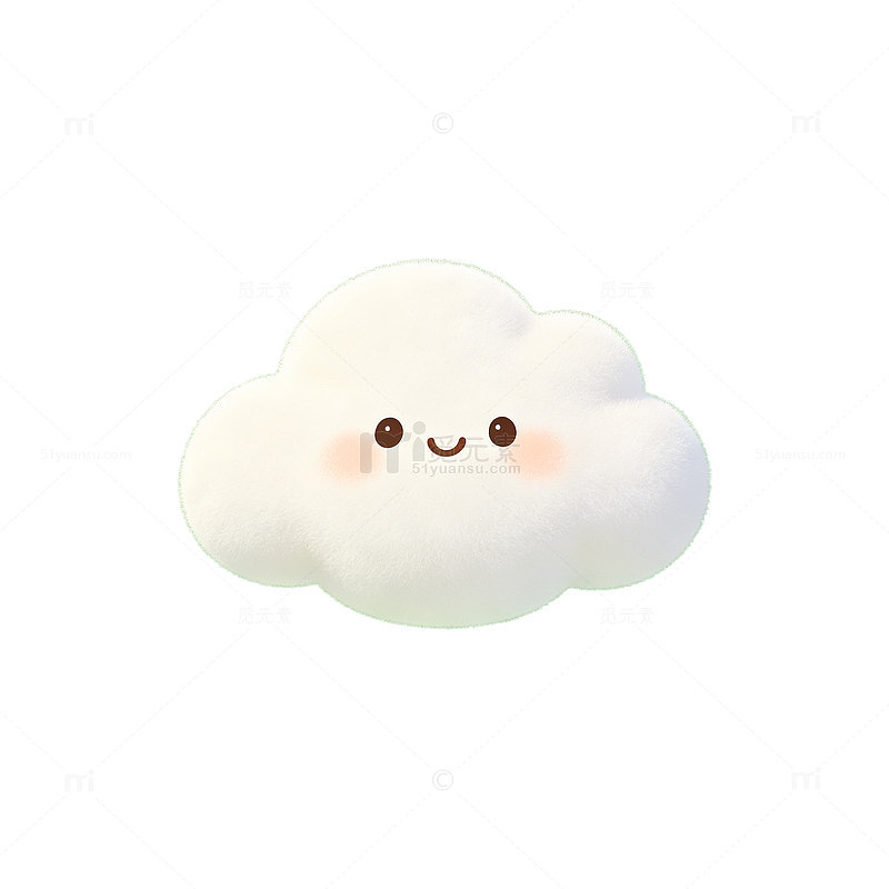 卡通风格可爱云朵表情设计素材