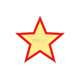 简约风五角星红色边框矢量设计素材