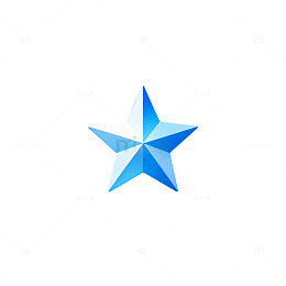 简约风蓝色五角星矢量设计素材