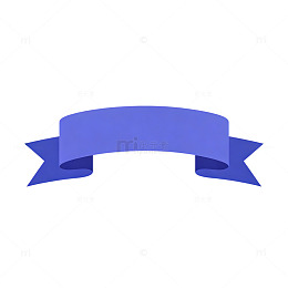 扁平风蓝色丝带装饰矢量素材
