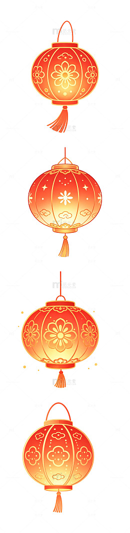古风灯笼，花灯，七夕道具