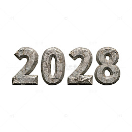 金属质感2028数字立体设计素材