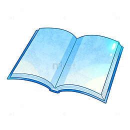 卡通风格蓝色发光书本插画设计素材