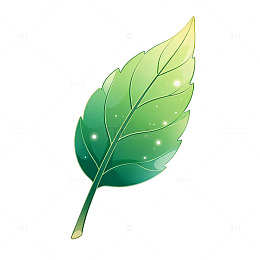卡通风格绿叶植物插画设计素材