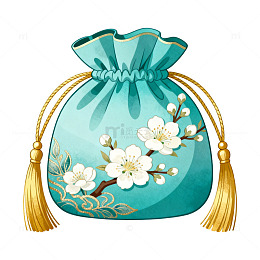 国风手绘梅花福袋插画设计素材