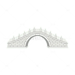 线描风石拱桥建筑矢量设计素材