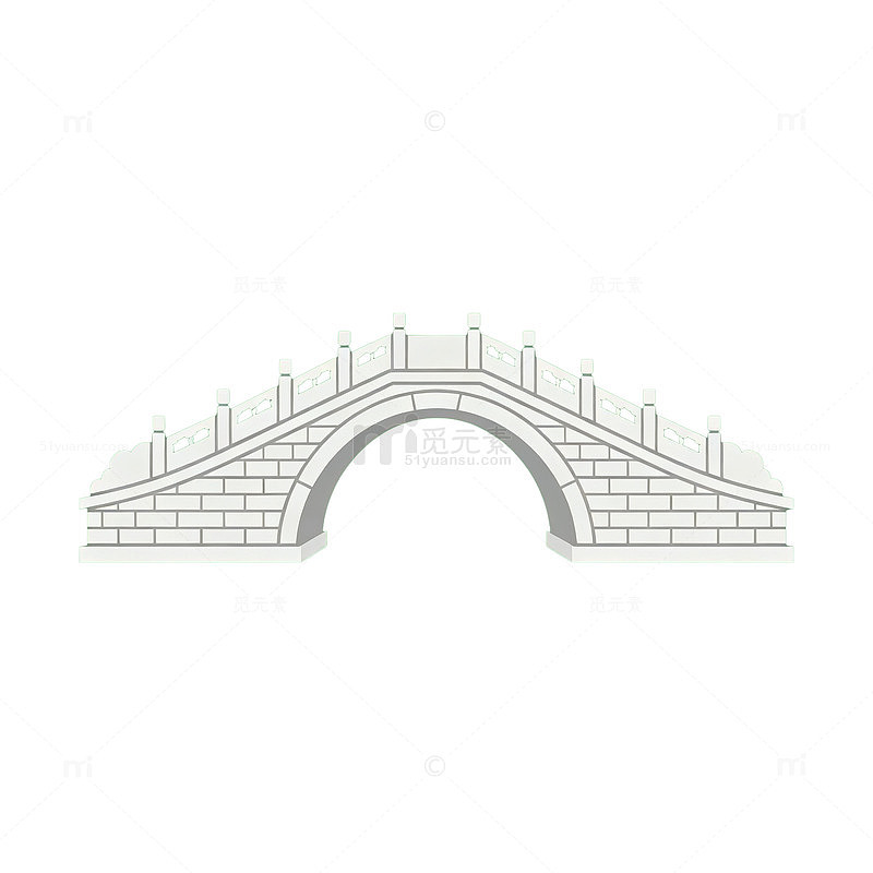 线描风石拱桥建筑矢量设计素材